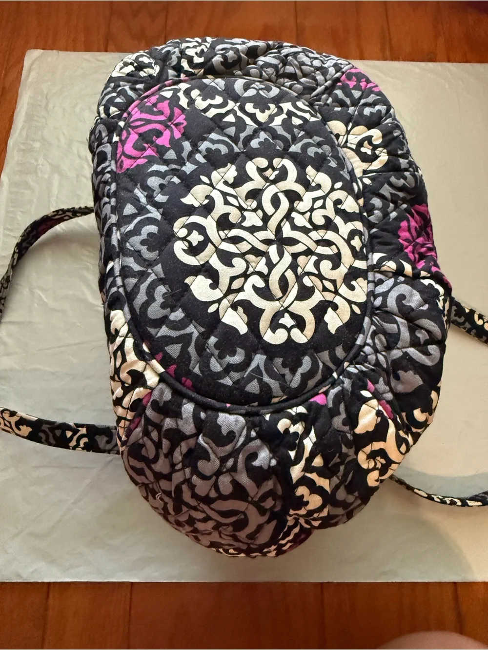 Vera Bradley Black, Canterberry Magenta Quilted Shoulder Bag